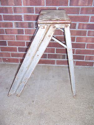 Vintage Metal 2 Step Folding Step Stool Ladder .. 3