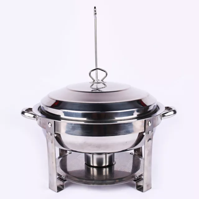 1/2x7.5L Round Stainless Steel Chafing Dish Buffet Food Warmer Bain Marie Heater 3
