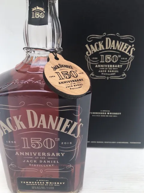 Jack Daniels 150th Anniversary Ltd Edit Decanter 1L 100 Proof/Boxed/Tag!!!!