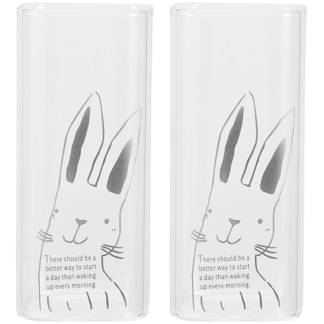 Conejo taza desayuno gafas de hombre vasos transparentes vaso de agua transparente vaso