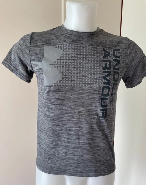 Under Armour maglietta grigia T-shirt manica corta running bimbo Tg YXL