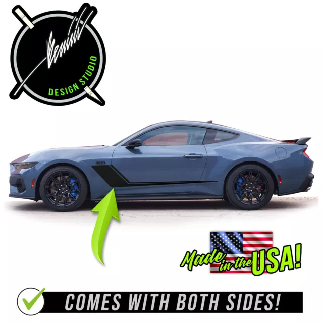 Side Hockey Stick Racing Stripe Decals 1 Compatible With 2024 & up Ford Mustang