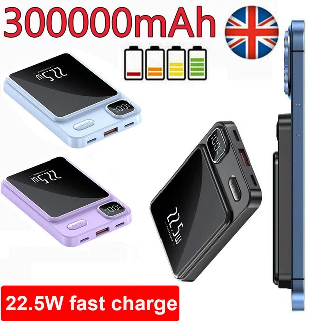Portable Power Bank 300000mAh Wireless Charger Fast Charging Magnetic Battery UK