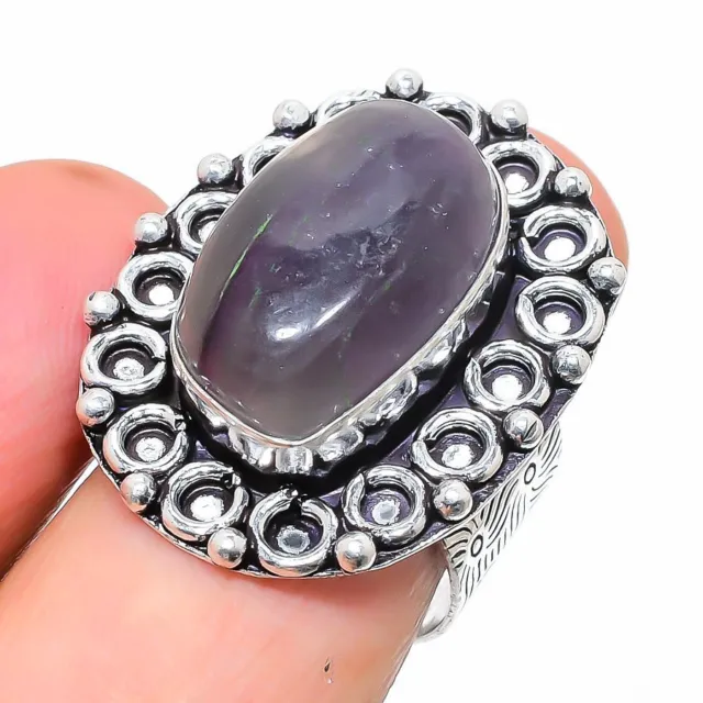 Sage Amethyst Gemstone Handmade 925 Sterling Silver Jewelry Ring Gift For Womens