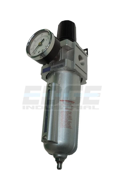 THB Heavy Duty Compressed AIR Filter Regulator Combo Piggyback, Metal Bowl, V...