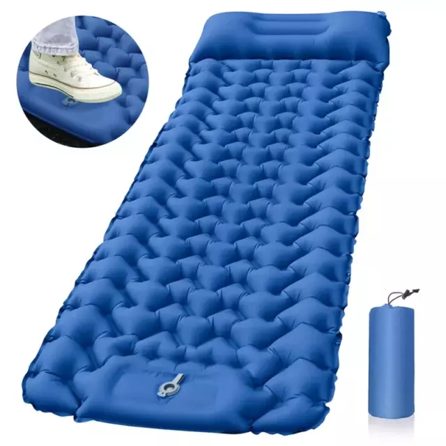 Outdoor Sleeping Pad Camping Inflatable Mattress with Pillows Travel Mat Folding