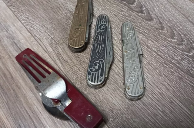 a batch of pocket knives of the USSR for restoration