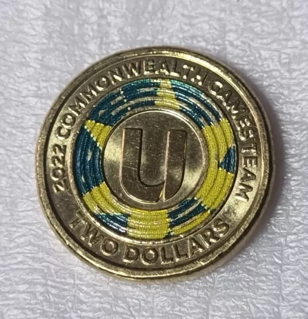 2022 2 COMMONWEALTH Games Team Australian coloured two dollar Coin "U" CIRC EUR 3,65 PicClick FR