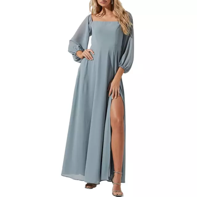 ASTR The Label Lucinda Women's Off The Shoulder Blouson Sleeve Maxi Dress