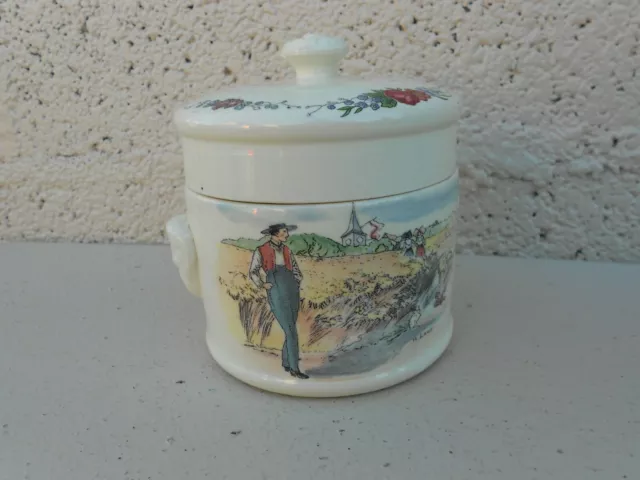 Ancien Pot Terrine Simplex Obernai Sarreguemines Decor H.loux