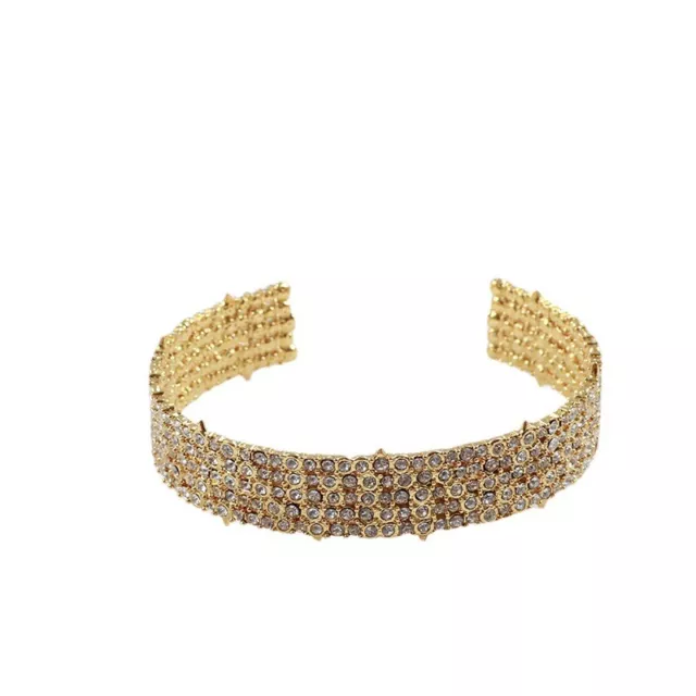 Alexis Bittar Crystal Pave Accent Open Cuff Bracelet With Pouch
