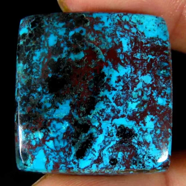 50.60Cts.100%Natural Designer Azurite Shattuckite Cushion Cab 24x26x6mm Top Gems