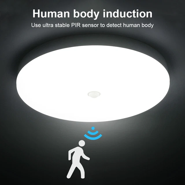 50W WHITE BRIGHT PIR Motion Sensor LED Ceiling Light Panel Down Lamp