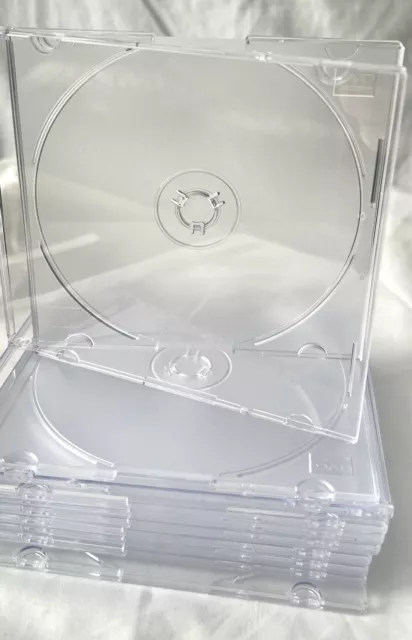 10 x  Clear Plastic with Clear Tray Single DVD or CD Slim Jewel Case Cases