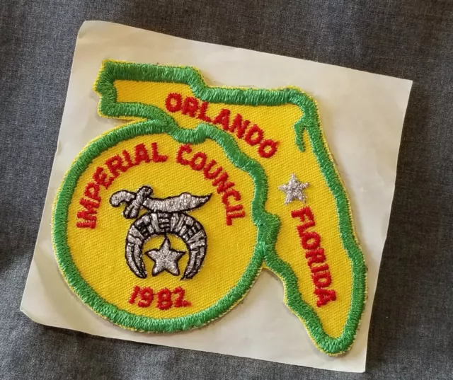 LMH Patch 1982 ORLANDO Sahib SHRINERS Shrine IMPERIAL COUNCIL Florida 3-1/2"