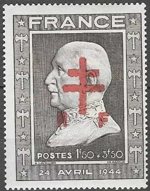 LIBÉRATION..RRR..DOUAI 1f50 +3f50** noir (606) Sge Rouge..Signé ..P MAYER.