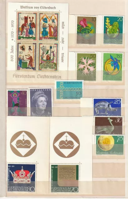 Liechtenstein Lot Timbres Neufs 1970/1972 Etat Excellent