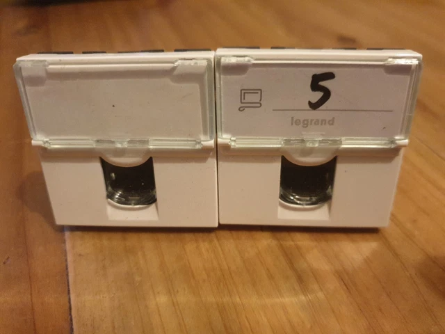 Prise Internet RJ45 Cat.6 FTP Legrand Mosaic 79465 – Aluminium (Neuf, Sans Boîte)