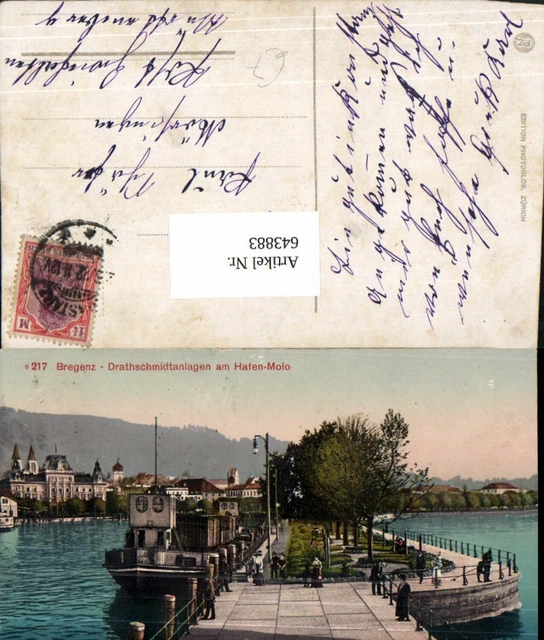 643883,Bregenz am Bodensee Drathschmidtanlagen Hafen Dampfer Schiff