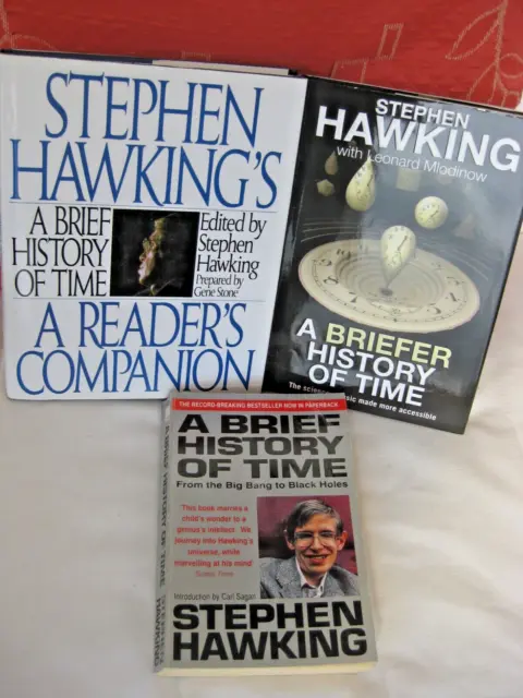Stephen Hawking Books (3). A Brief History of Time + Briefer History + Companion