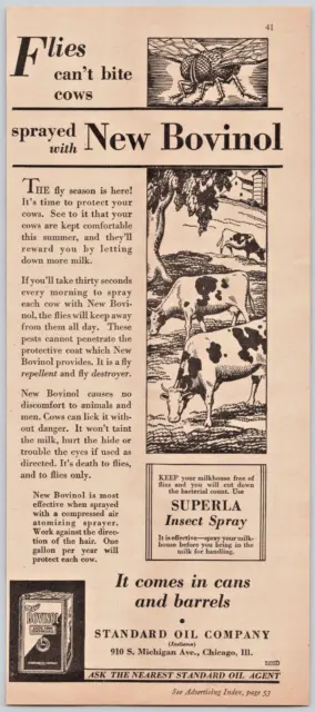 1931 New Bovinol Superla Insect Spray Standard Oil Company Vintage Print Ad