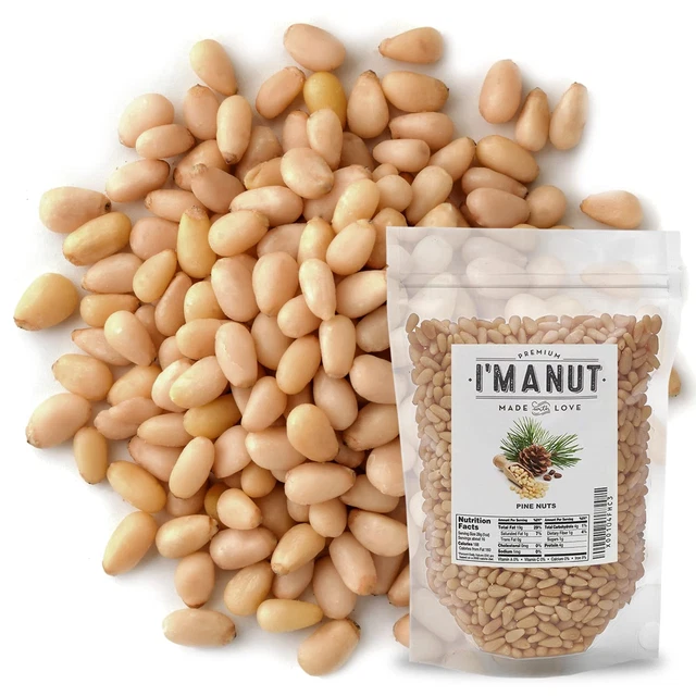 Raw Pine Nuts 8 Oz (Whole and Natural) Great for Pesto, Salads, or Roasting,- by