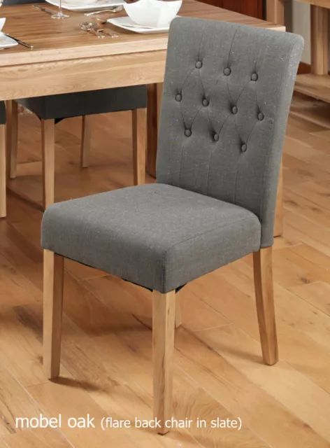 2 x Baumhaus Oak Upholstered Dining Chairs (SRP £245) COR03E *1 of 2 Pairs*