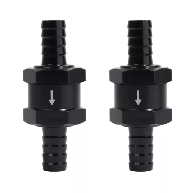 1/4" Fuel Check Valve One Way Inline Non Return Diesel Gasoline Black 6mm 2Pcs