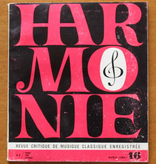 HARMONIE - Revue critique de Musique Classique enregistrée - N°16 de 1966