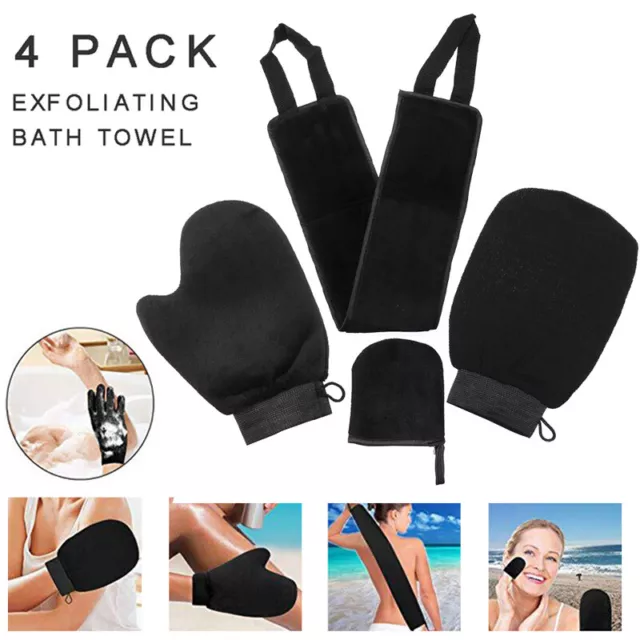 4Pcs/Set Back Body Cleaning Glove Self Tanning Mitt Fake Tan Applicator Gloves W