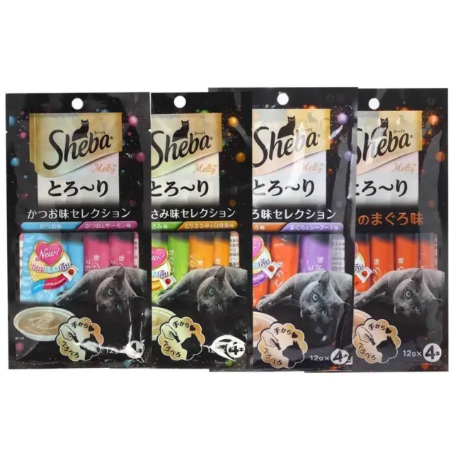 Sheba Melty Creamy Treats Soft Snack pour chats à partir de 1 an 12 g x 4...