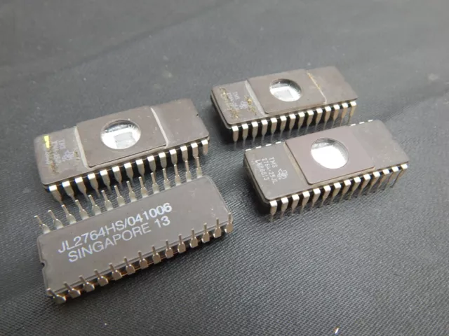 TEXAS INSTRUMENTS TI TMS2764-25JL PROM, 8K x 8, 28 Pin CDIP- LOT OF 4 ICS