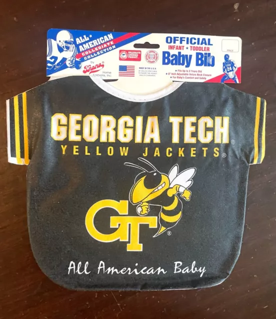 Adorable Ncaa Georgia Tech Yellow Jackets Football Jersey All American Baby Bib