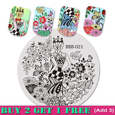 Round stamping for nails Flower Girl Image nail stamper Nail Template nail plDZ