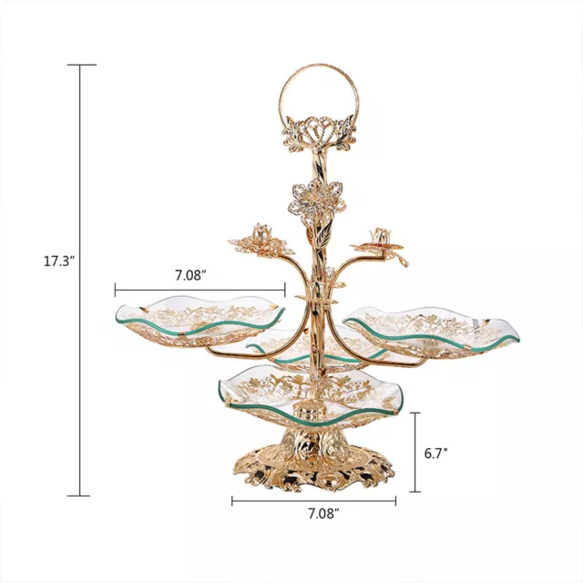4stufig Glas Kuchenständer Nachmittag Tee Hochzeit Teller Party Cupcakeständer 2
