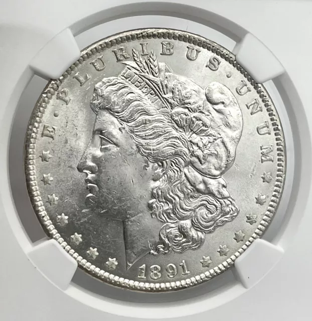 1891 Morgan Silver Dollar $1 NGC MS 61 - White!