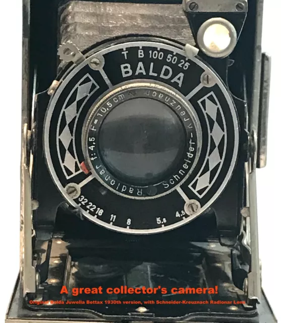 BALDA JUWELLA BETTAX 6 x 9 / Lens 1:4,5 / F105 mm / Medium Format Camera 1930s