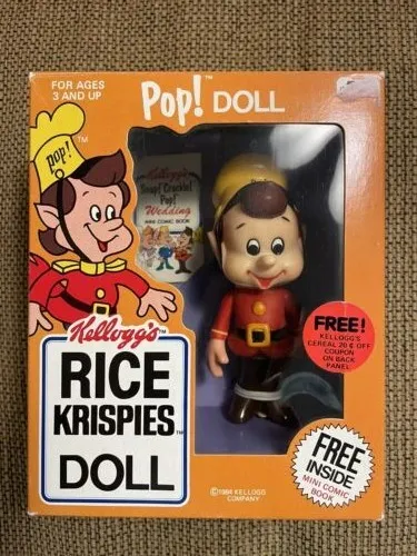 Vintage POP! Kellogg's Rice Krispies Doll with Poseable Arms & Head 1984 NRFB!