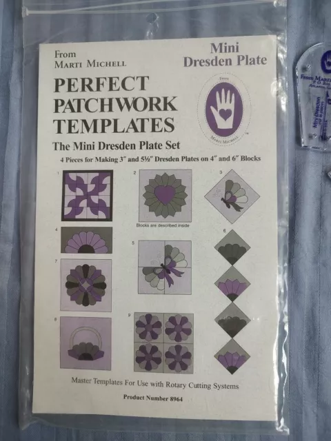 Marti Michell Perfect Patchwork Quilt Templates #8964 - Mini Dresden Plate