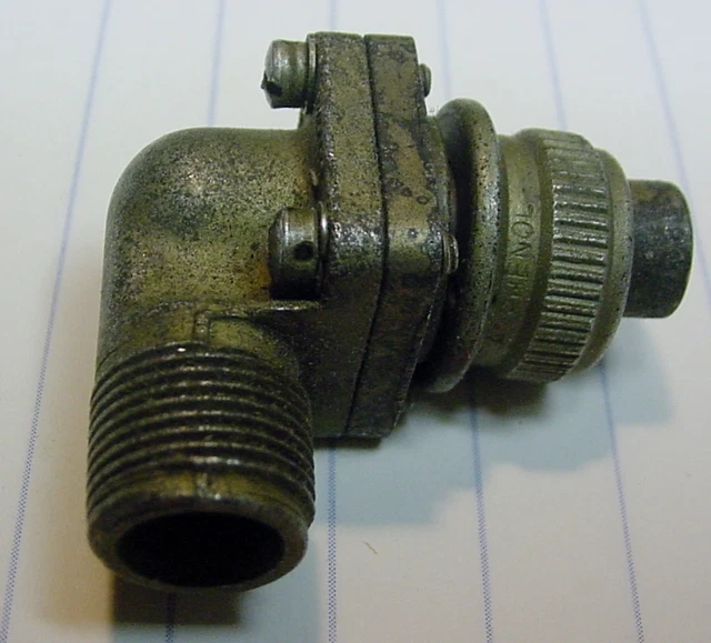 NOS WWII Military 1 Pin Male Plug Connector AN 3109A-8S-1P 3/8”insert Dia.1-3/8L 3
