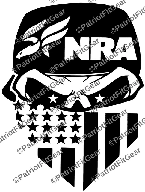 NRA,Skull,Bandana,Gun Rights,Molon Labe,2A,Dont Tread On Me,Sticker,Vinyl Decal
