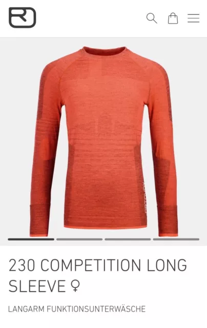 Ortovox 230 Competition Long sleeve, Größe M, Rot Orange, Funktionsshirt