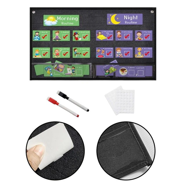 KIDS VISUAL SCHEDULE Tabletop Pocket Chart Chore Chart Daily Schedule