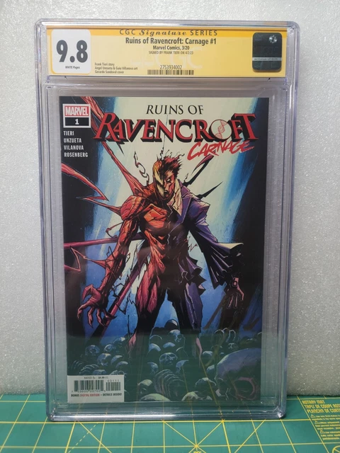 RUINS of RAVENCROFT CARNAGE #1 CGC SS 9.8 Signed FrankTieri 1st CORTLAND KASADY