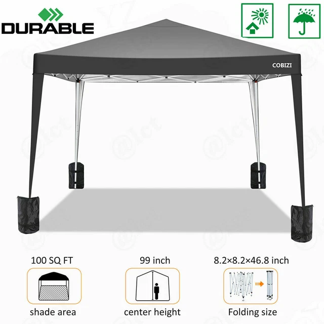 3x3m Pavillon Faltpavillon Wasserdicht Popup Gartenzelt Partyzelt mit 4 Sandsack 4