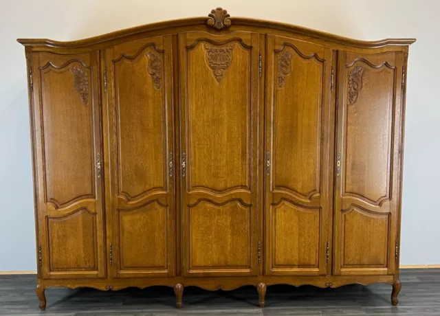 Louis XV Style French Carved 5 door Armoire Wardrobe (LOT 2559)