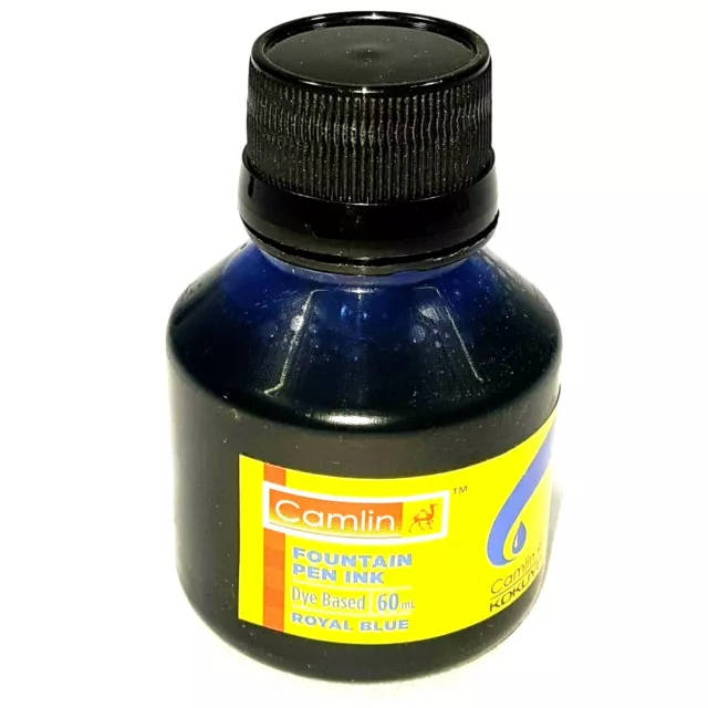 BLUE CAMLIN FOUNTAIN Pen Ink Bottle Drawing Dip Airbrush Dye Based