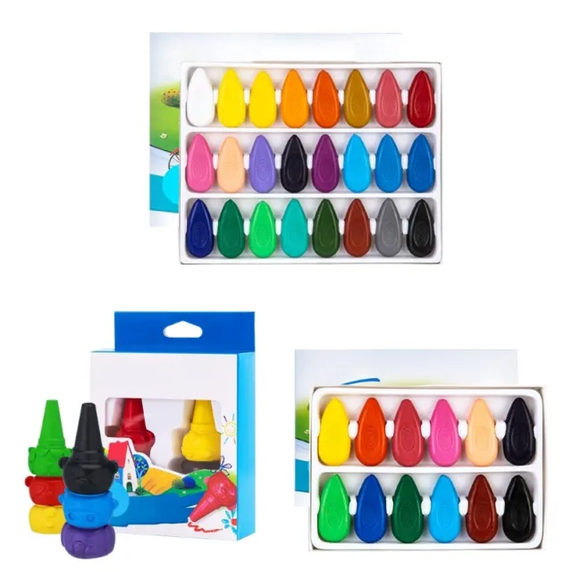 24 Colors Finger Crayon Set Toddler Crayons Washable Paint Crayons Set