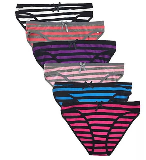 Nabtos Women's Cotton Underwear Bikini Polka Dot Black Panties (Pack o