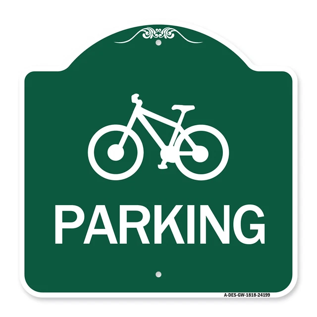 Designer Series - D4-3 Bicycle Parking (Bicycle Symbol) Parking Metal Sign